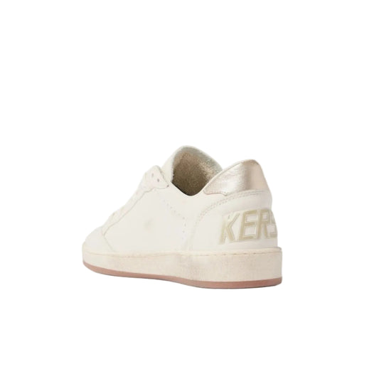 Golden Goose Women’s Ball Star in white leather with crystal star and metallic heel tab