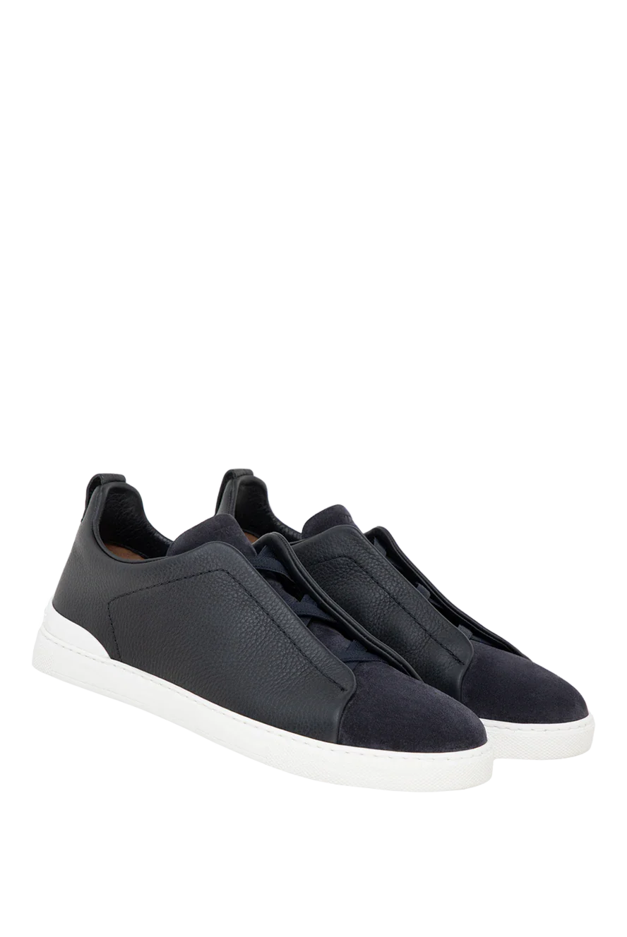 Zegna BLACK DEERSKIN TRIPLE STITCH