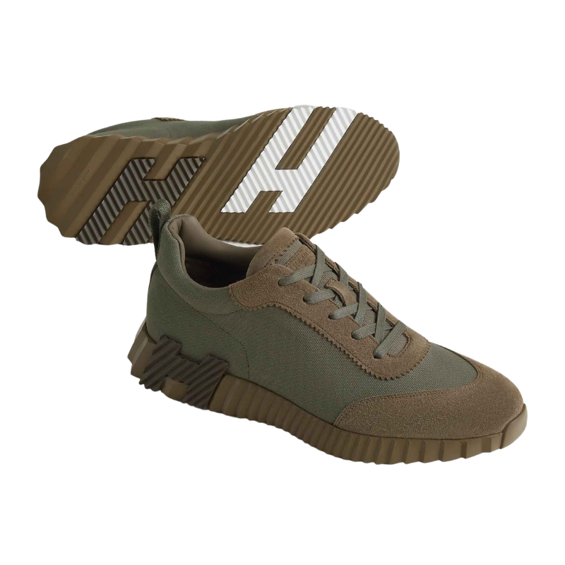 Hermès Bouncing Sneaker in Cotton Canvas and Suede