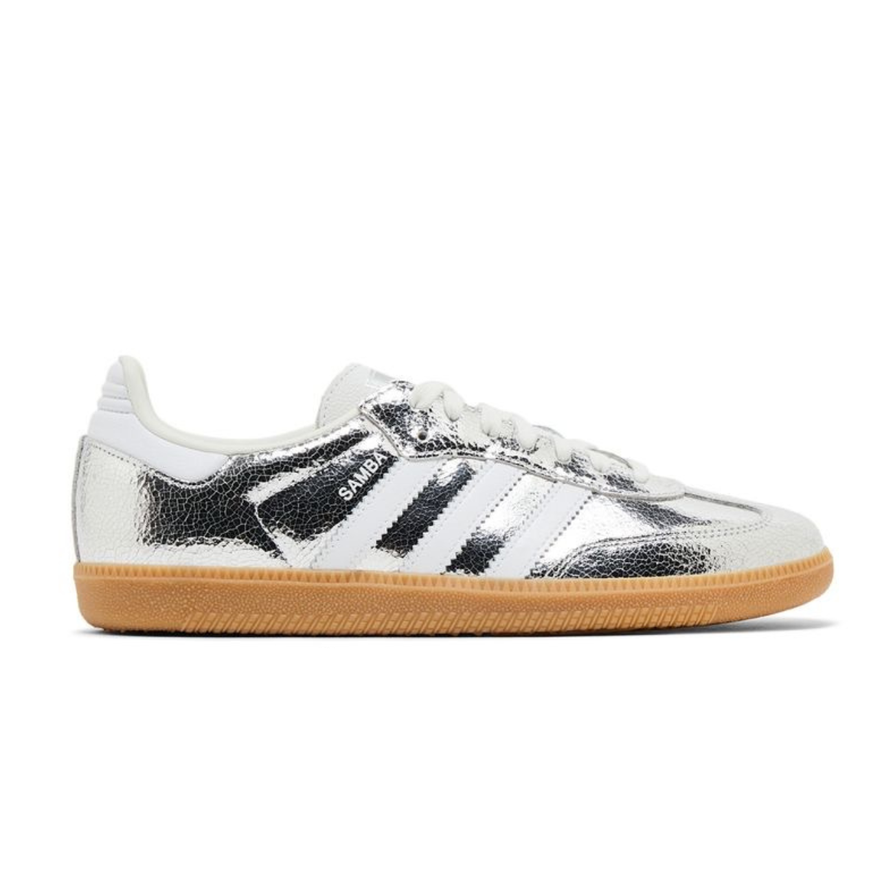 Adidas Samba OG Silver Metallic Cracked Leather