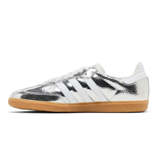 Adidas Samba OG Silver Metallic Cracked Leather