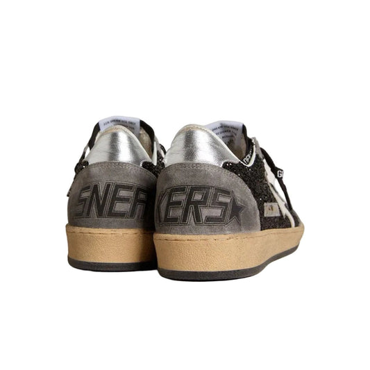 Golden Goose Women's gray and black Ball Star LTD in glitter with Skins