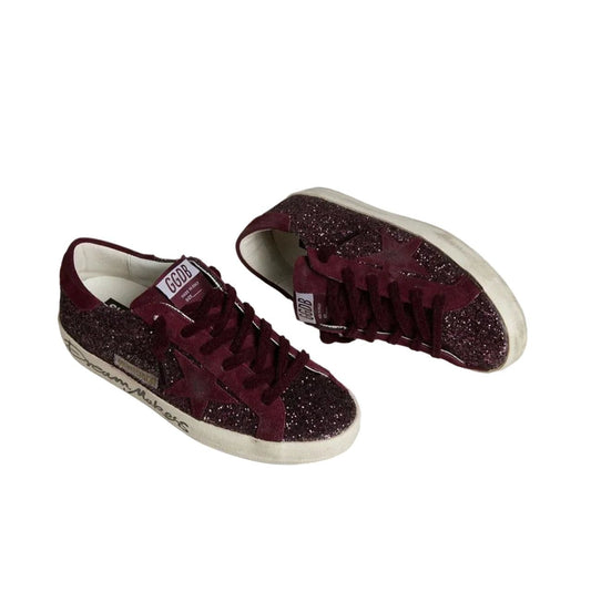 Golden Goose women's super - star LTD in cherry glitter with cherry suede star