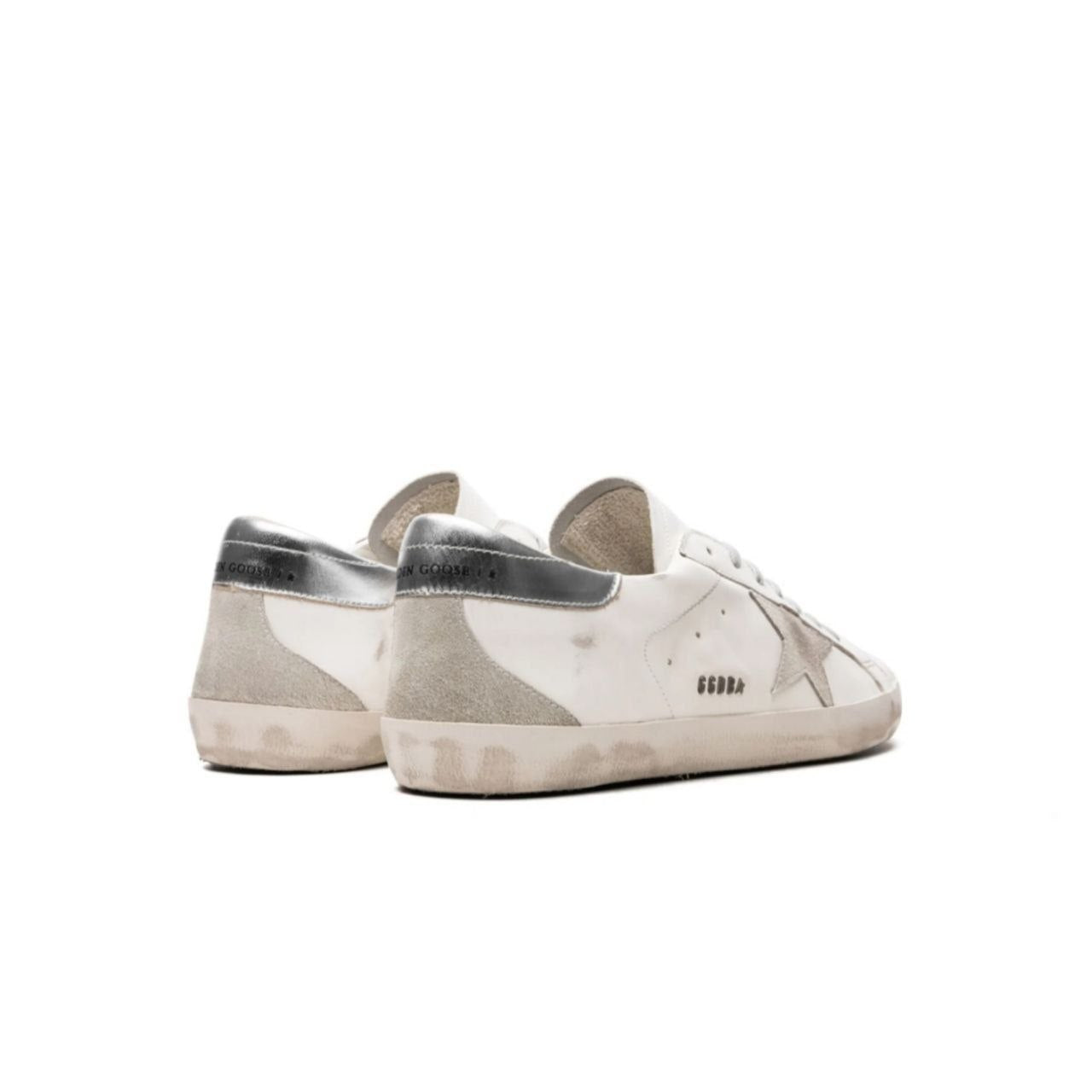 Golden Goose Women's Super-Star with silver heel tab and metal stud lettering