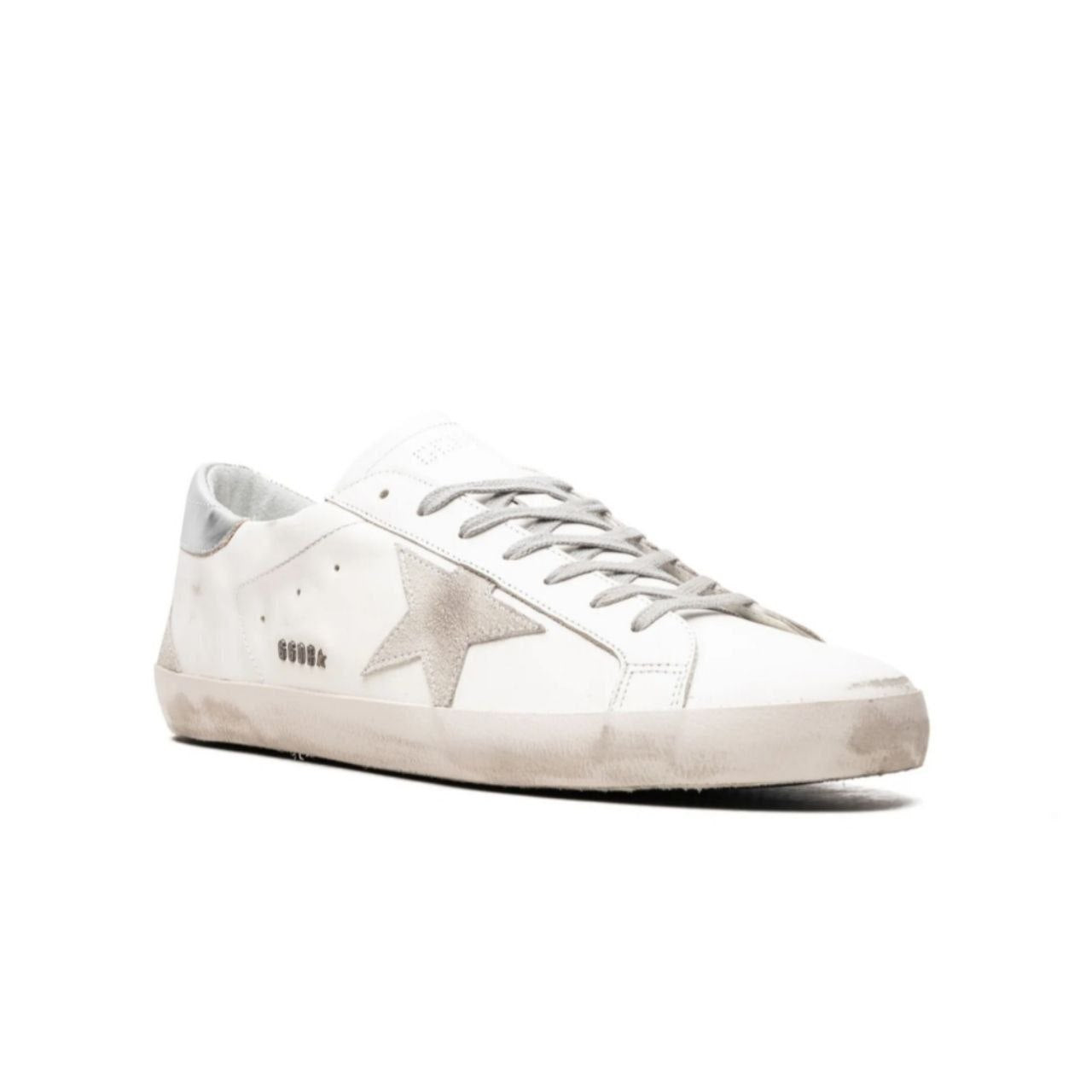 Golden Goose Women's Super-Star with silver heel tab and metal stud lettering