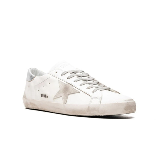 Golden Goose Women's Super-Star with silver heel tab and metal stud lettering
